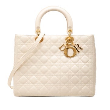 Lambskin Large Lambskin Cannage Lady Dior