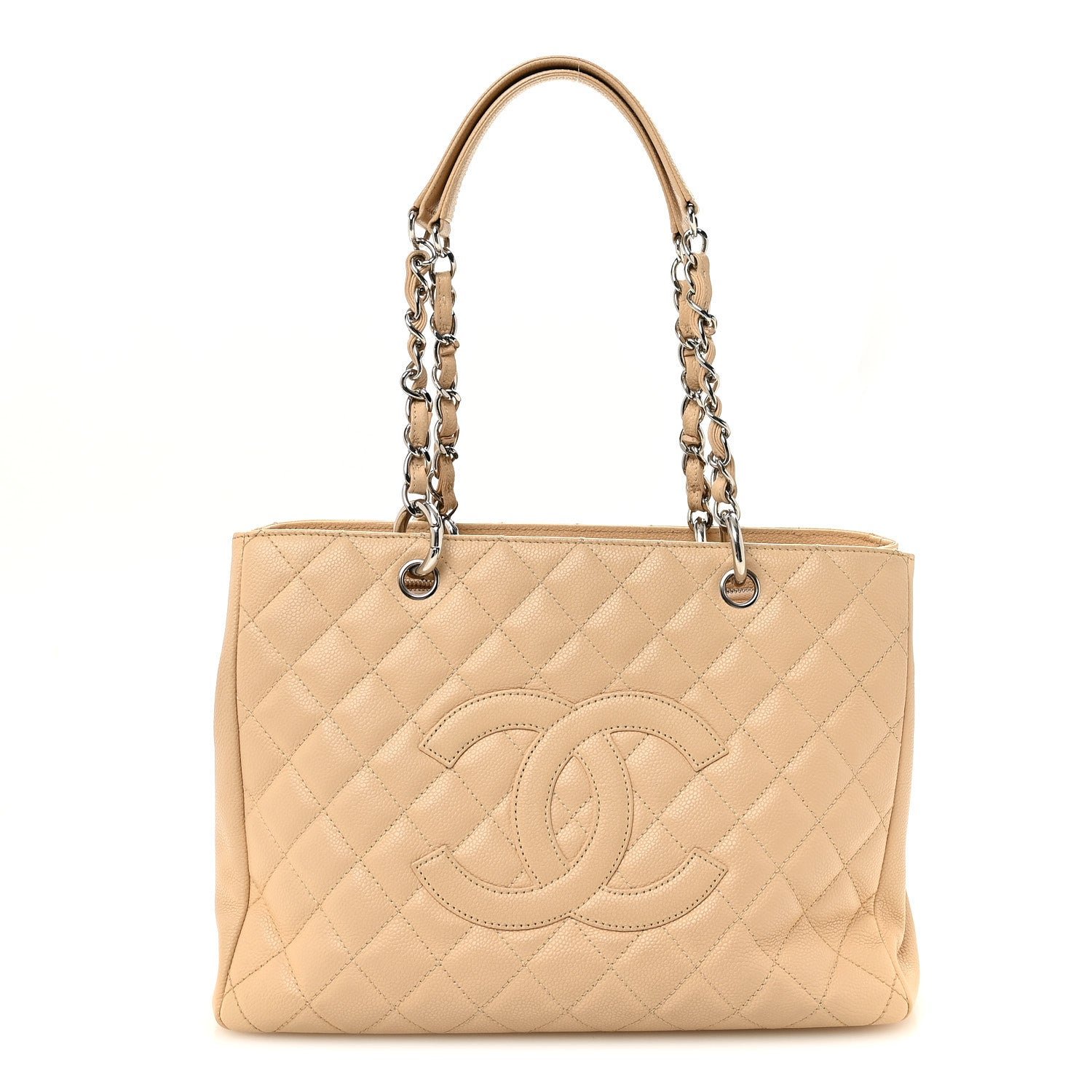 Chanel Caviar Quilted Grand Shopping Tote GST Beige