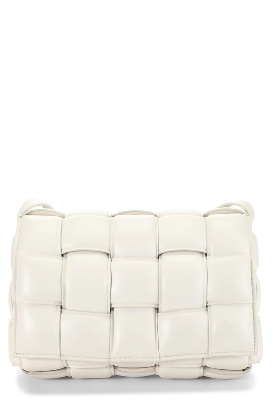 White Maxi Intrecciato Padded Cassette