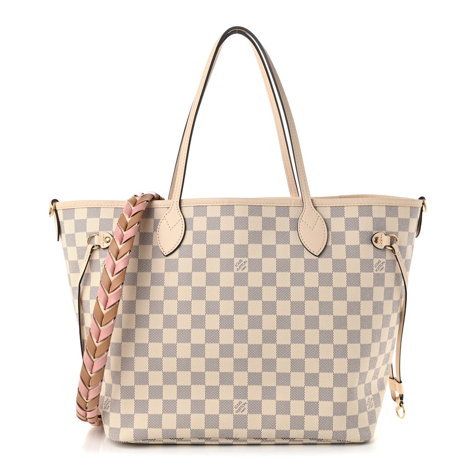 Louis Vuitton Louis Vuitton Damier Azur Braided Neverfull MM Pink