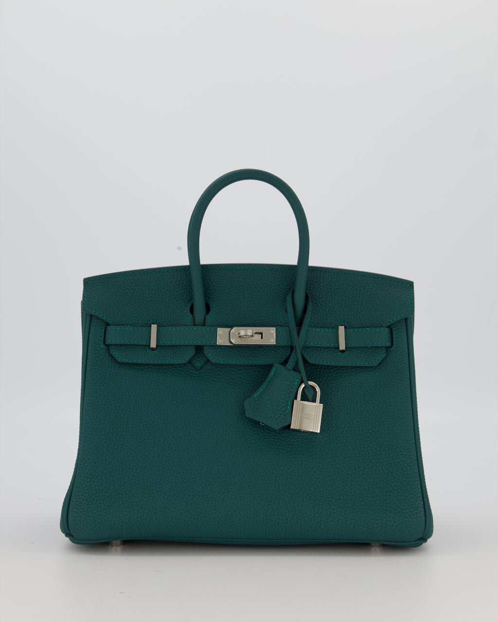 Hermes Hermès Birkin 25 Retourne Bag in Malachite Togo Leather with Palladium Hardware