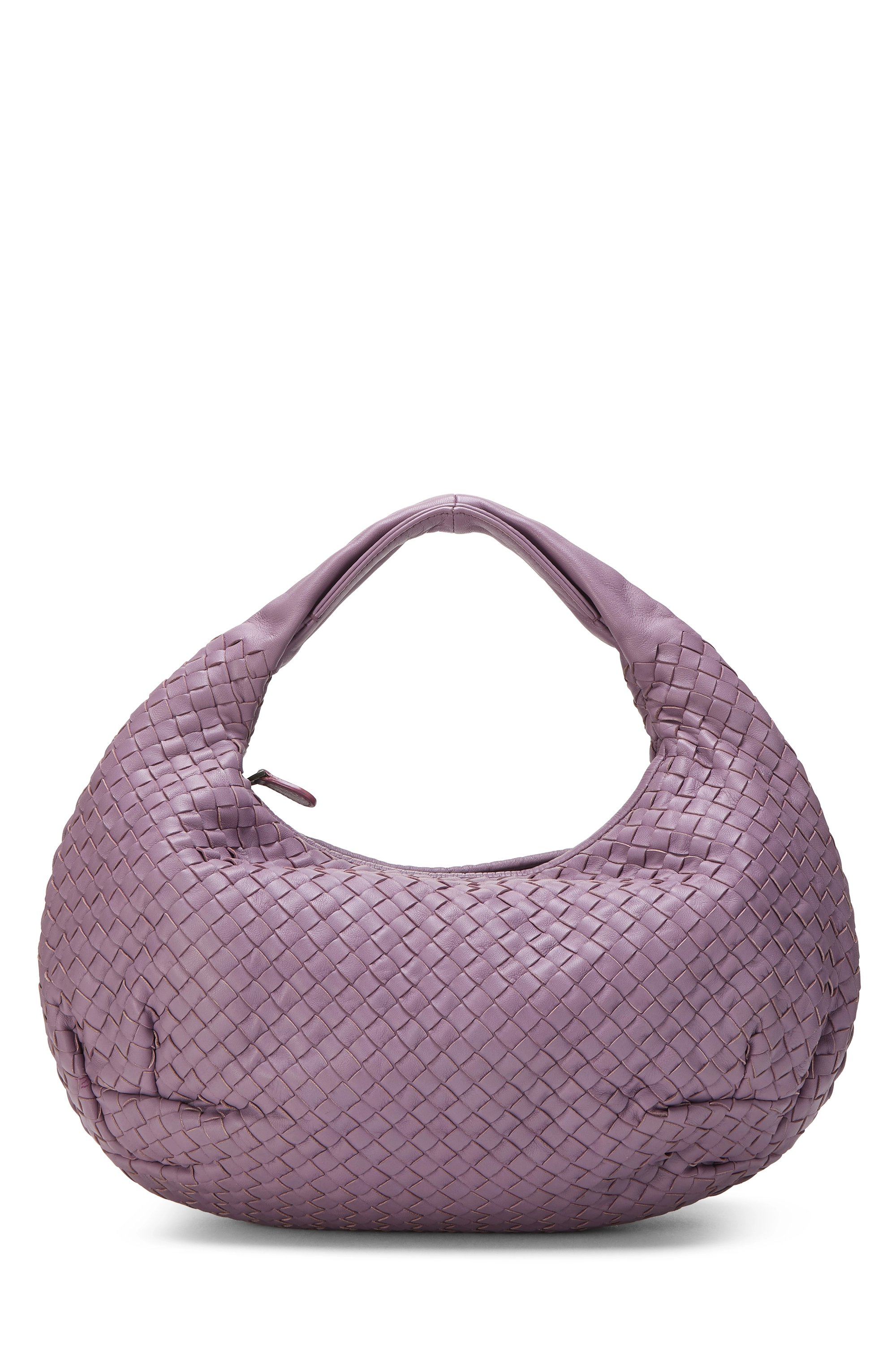 Purple Intrecciato Leather Belly Hobo Large