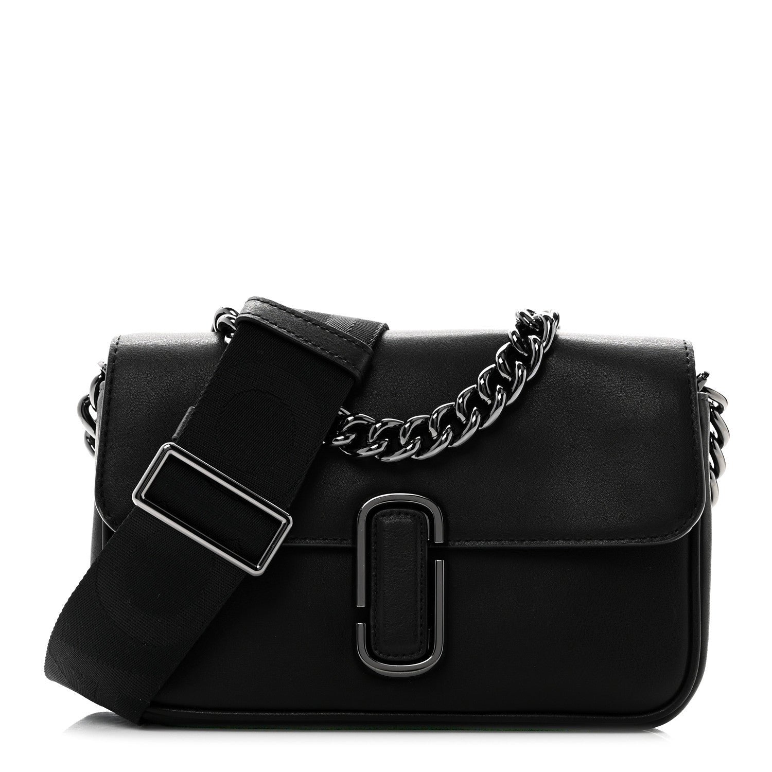 Marc Jacobs Marc Jacobs Calfskin The J Marc Shoulder Bag Black