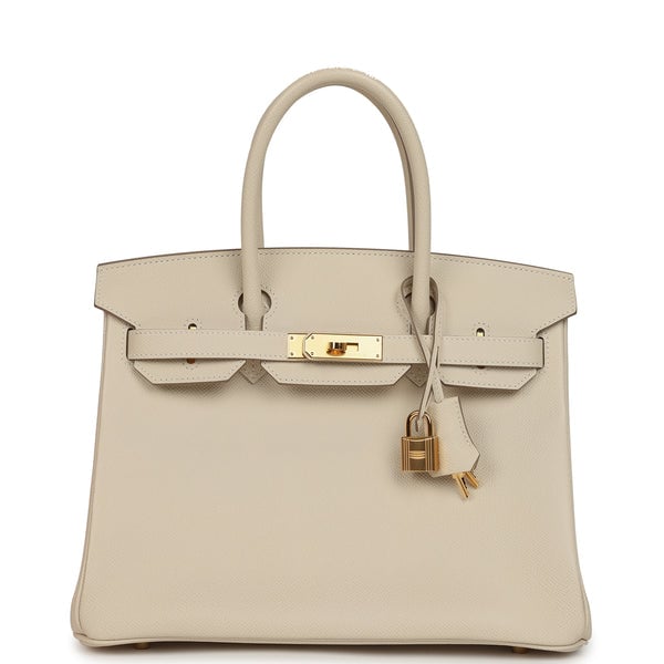 Pre-owned Hermes Birkin 30 Craie Epsom Gold Hardware