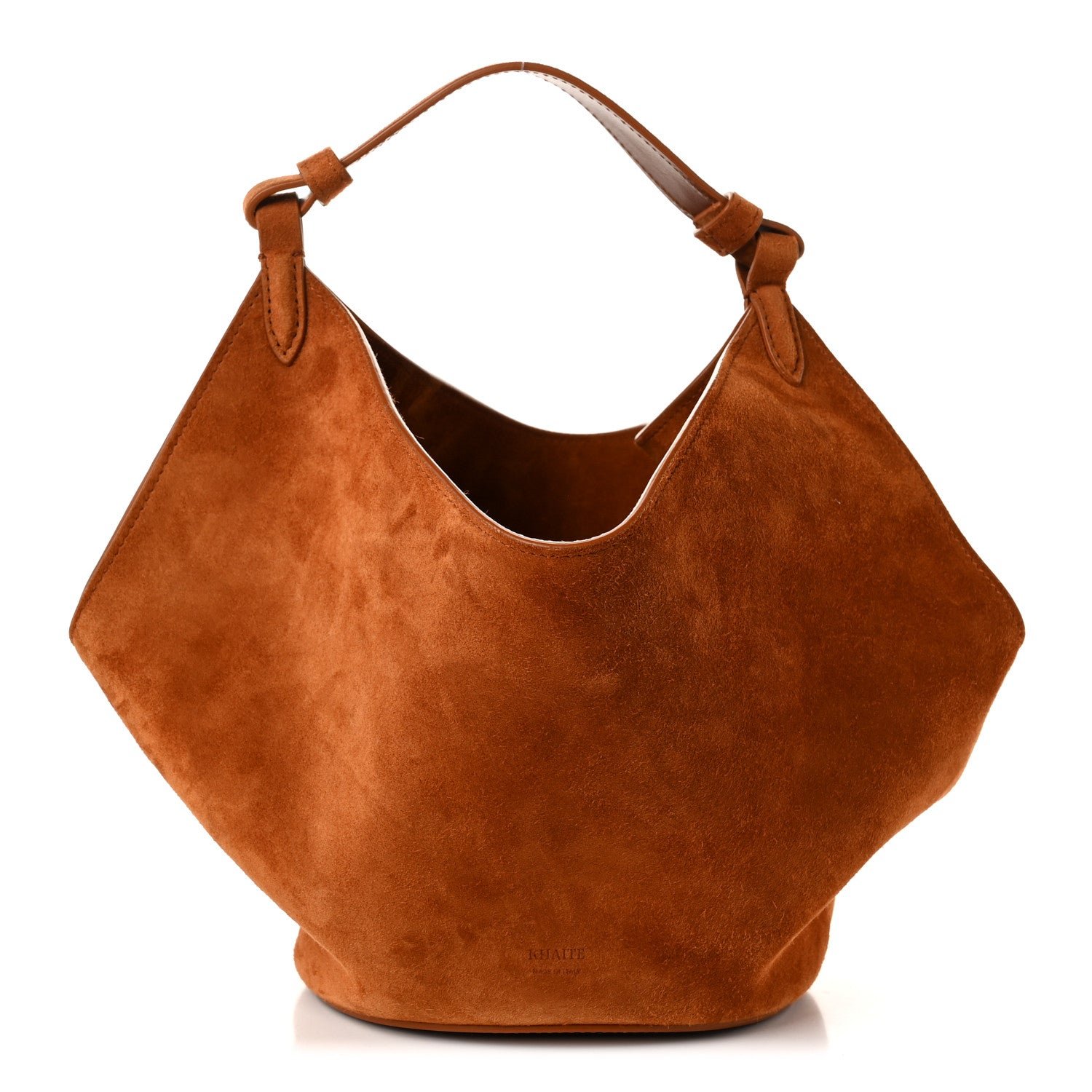 Khaite Suede Calfskin Mini Lotus Tote Caramel