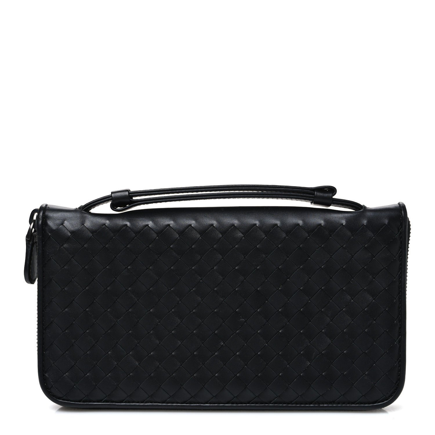 Bottega Veneta Nappa Intrecciato Travel Organizer Wallet Black