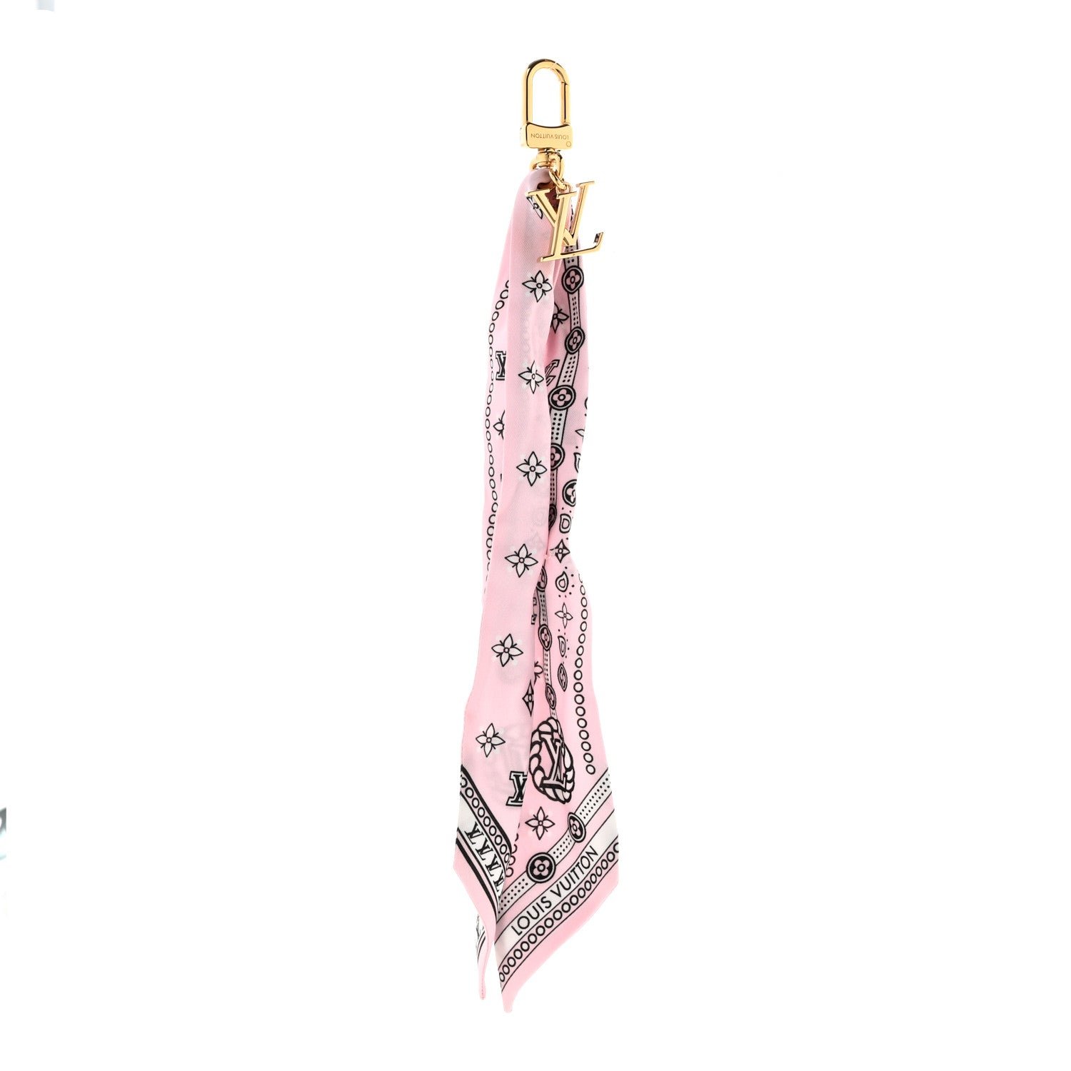 Louis Vuitton Monogram Bandana Bag Charm Pink