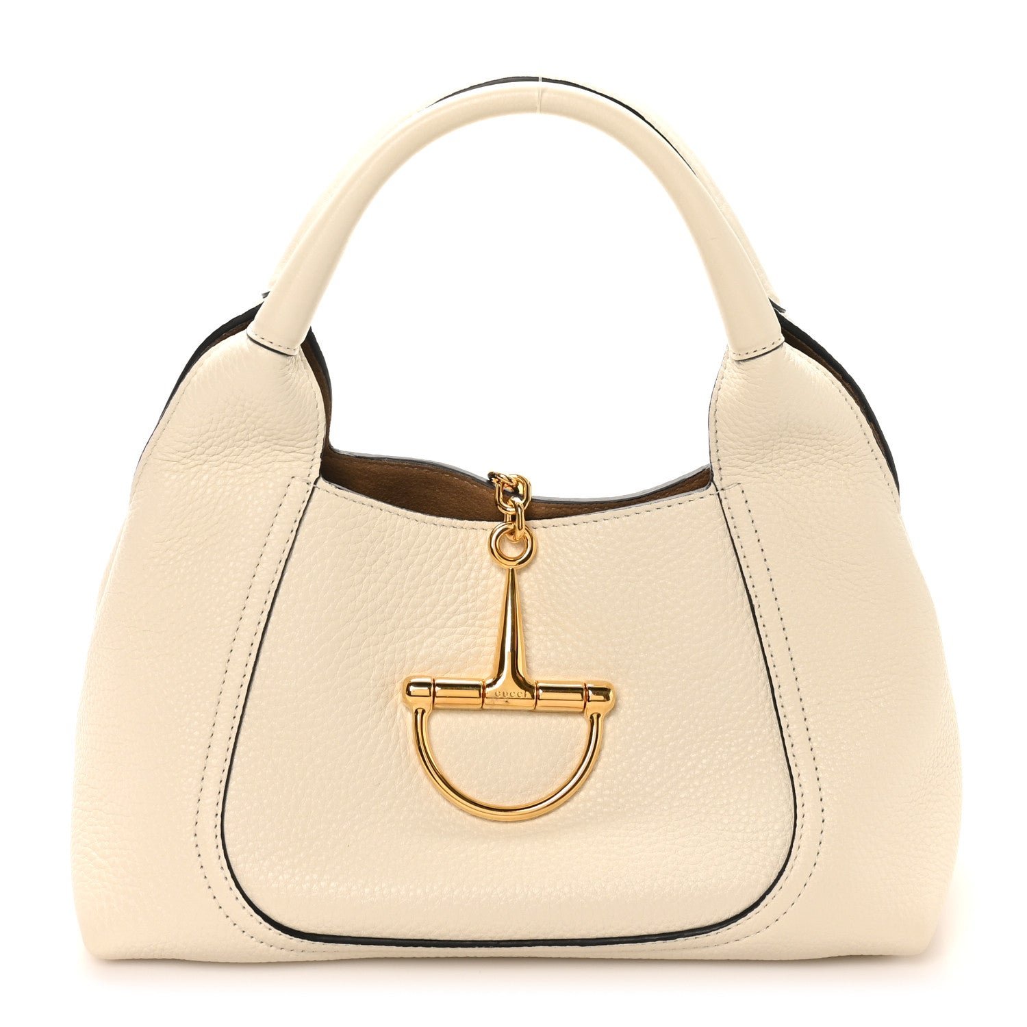 Gucci Grained Calfskin Softbit Medium Shoulder Bag White