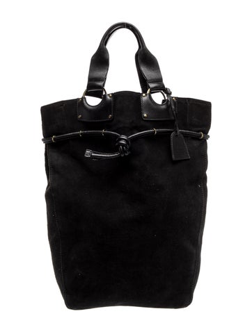 Suede Top Handle Bag