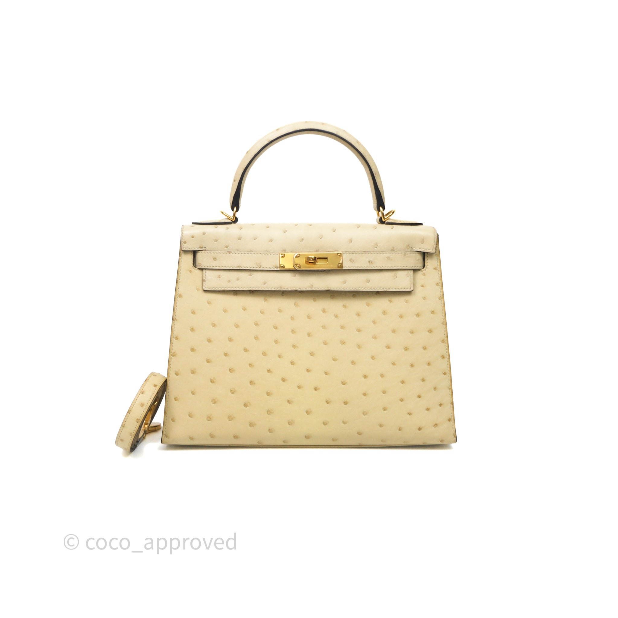 Hermès Kelly 28 Parchemin 3C Ostrish Sellier Gold Hardware