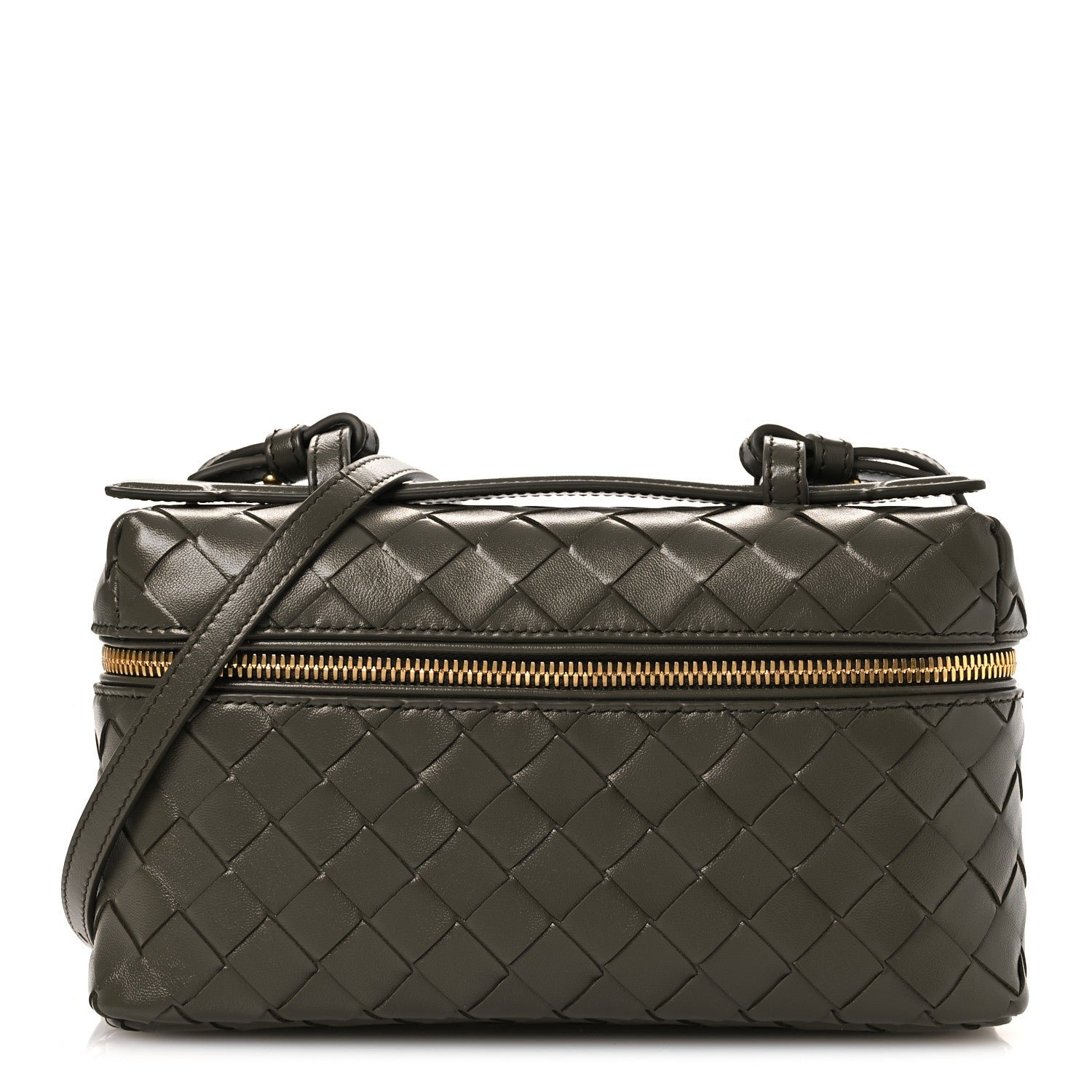 Bottega Veneta Calfskin Intrecciato Bang Bang Vanity Case Cypress