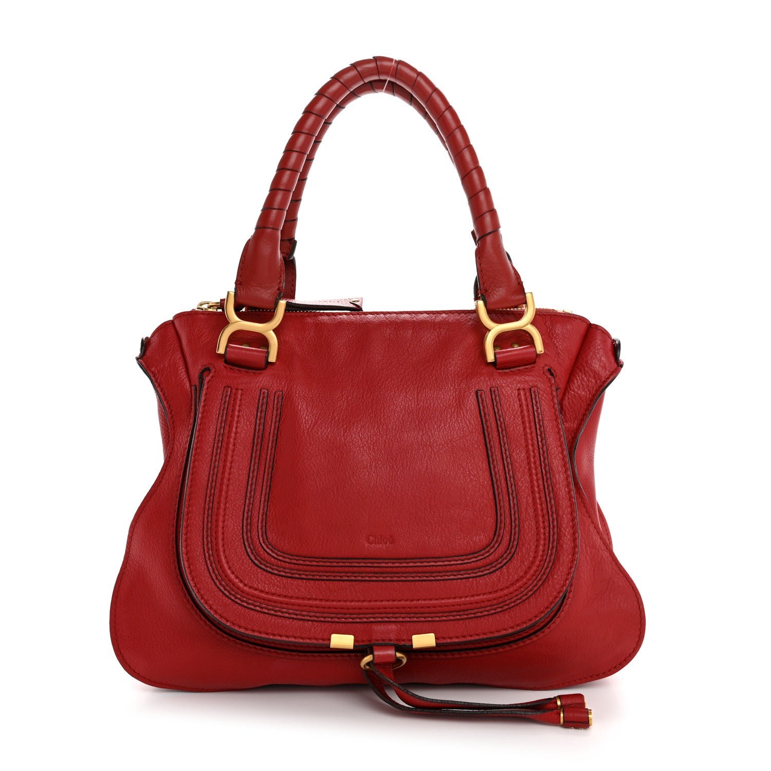 Chloe Calfskin Medium Marcie Satchel Ruby