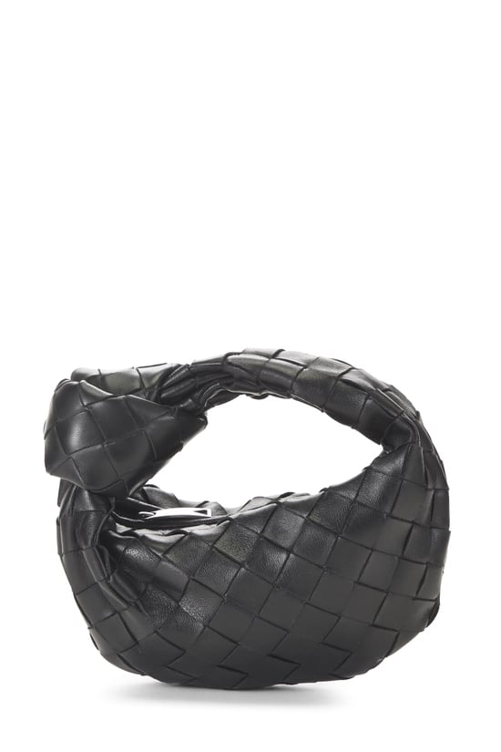 Bottega Veneta Black Intrecciato Leather Candy Jodie