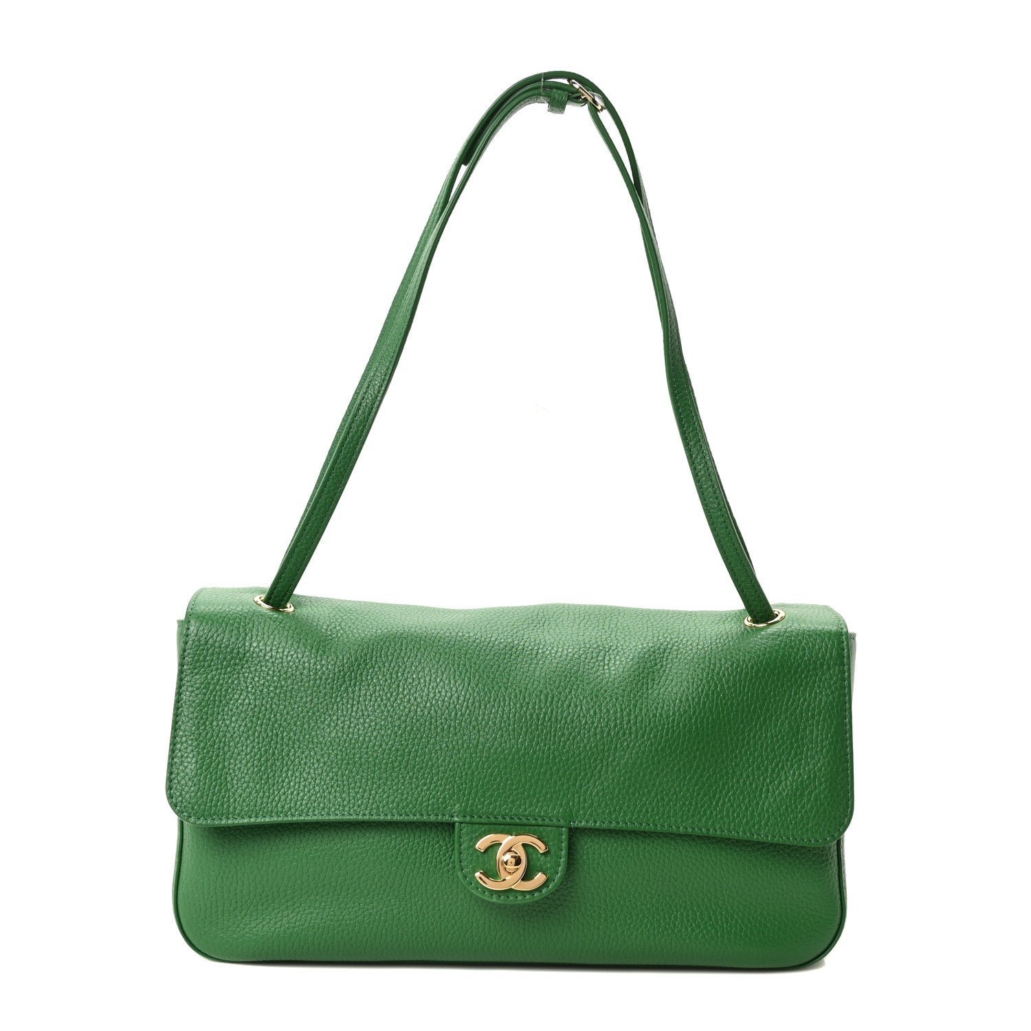 Chanel Grained Calfskin Small Souplissimo Maxi Flap Green