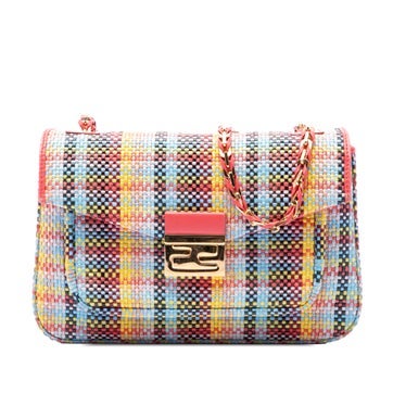 Leather Multicolor Woven Nappa Be Baguette Crossbody