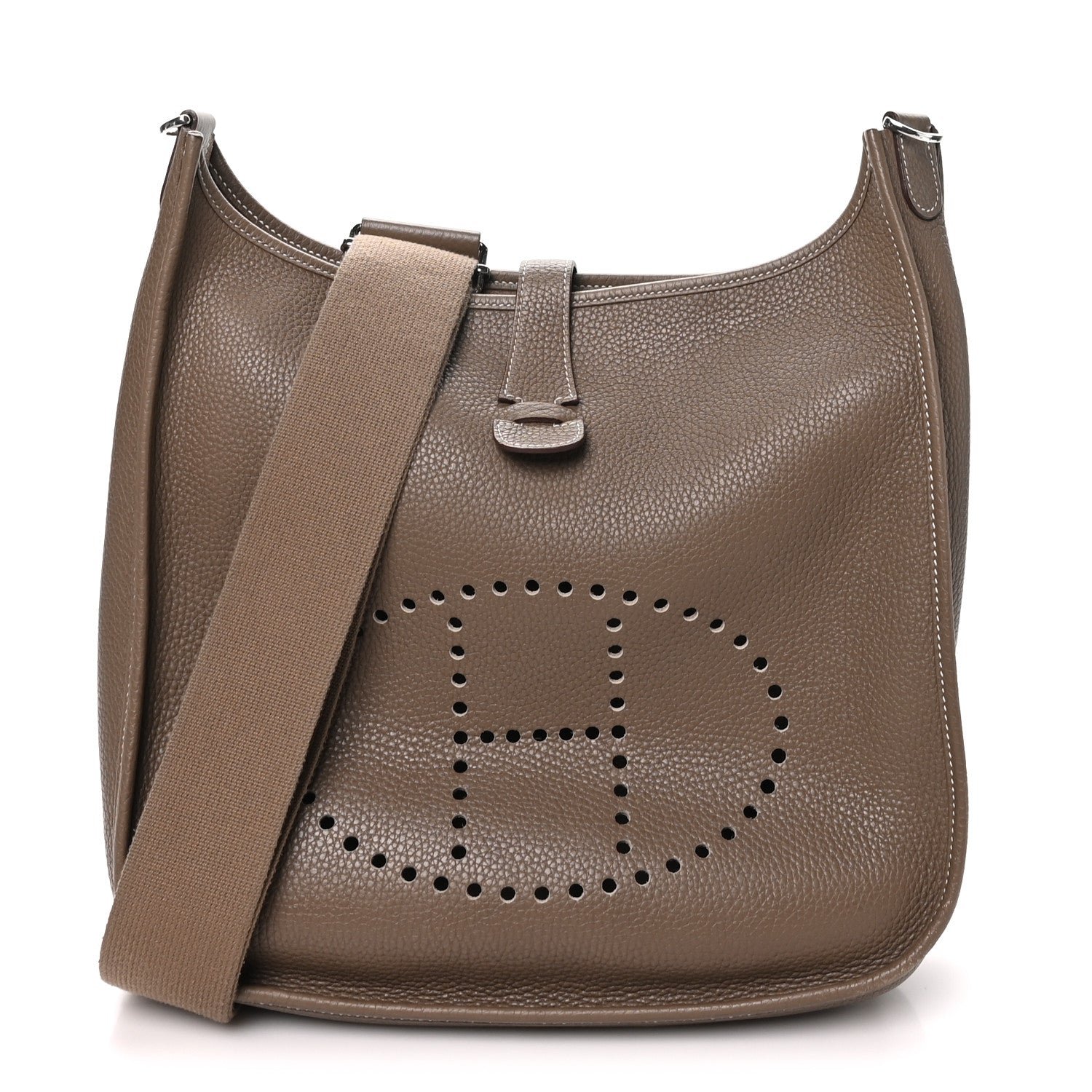 Hermes Taurillon Clemence Evelyne III GM Etoupe