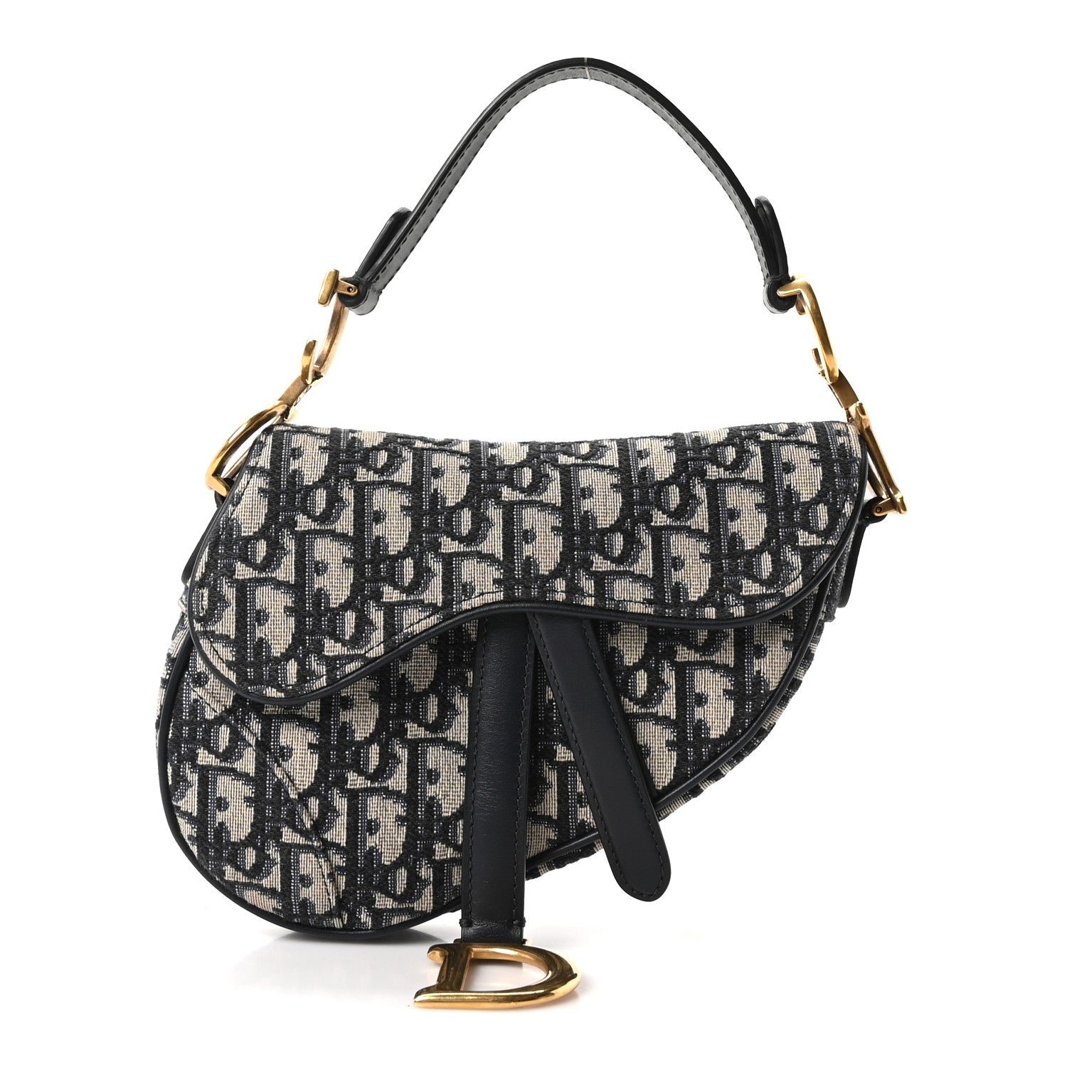 Christian Dior Oblique Mini Saddle Bag Blue