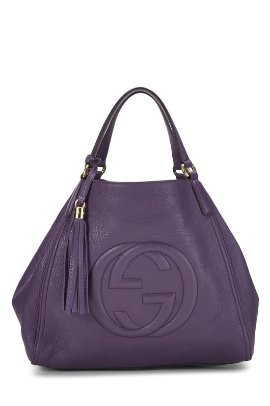 Purple Leather Soho Convertible Shoulder Bag