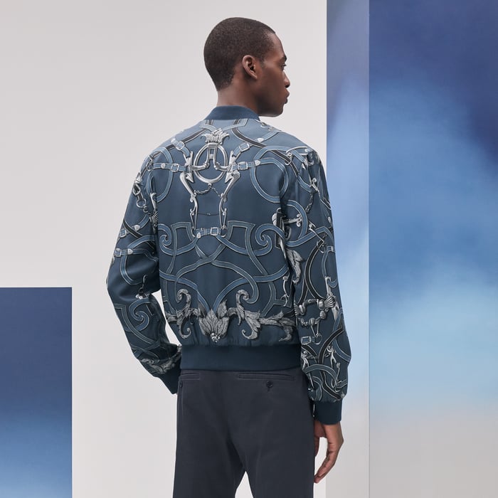 Noir Blouson Bord-côte Réversible « l'Instruction Du Roy »