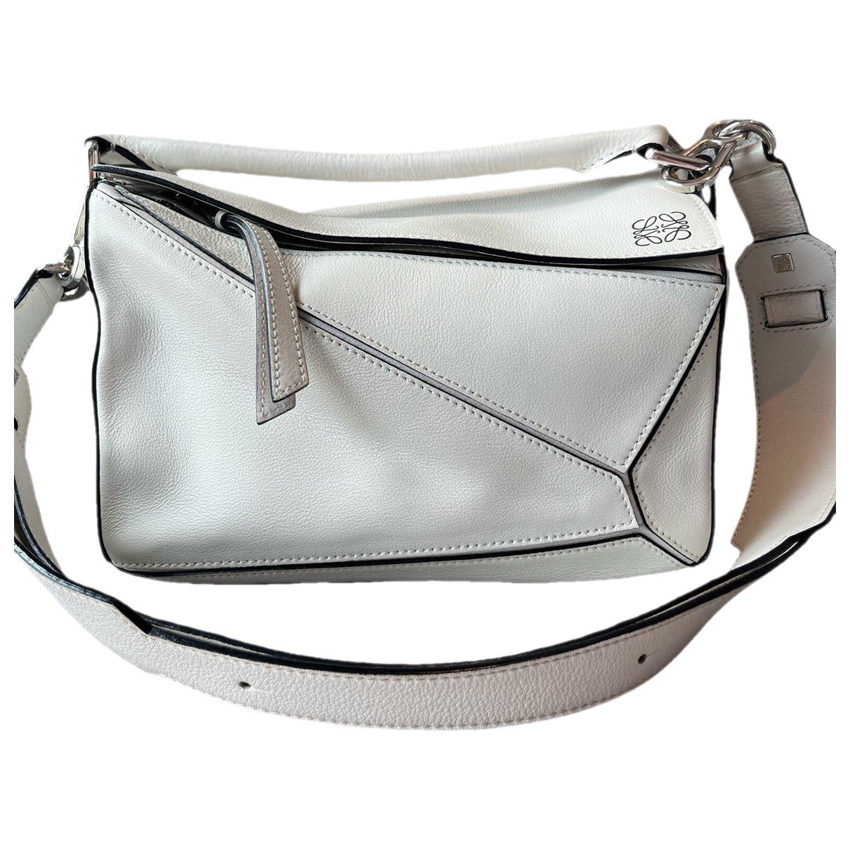 Puzzle leather handbag