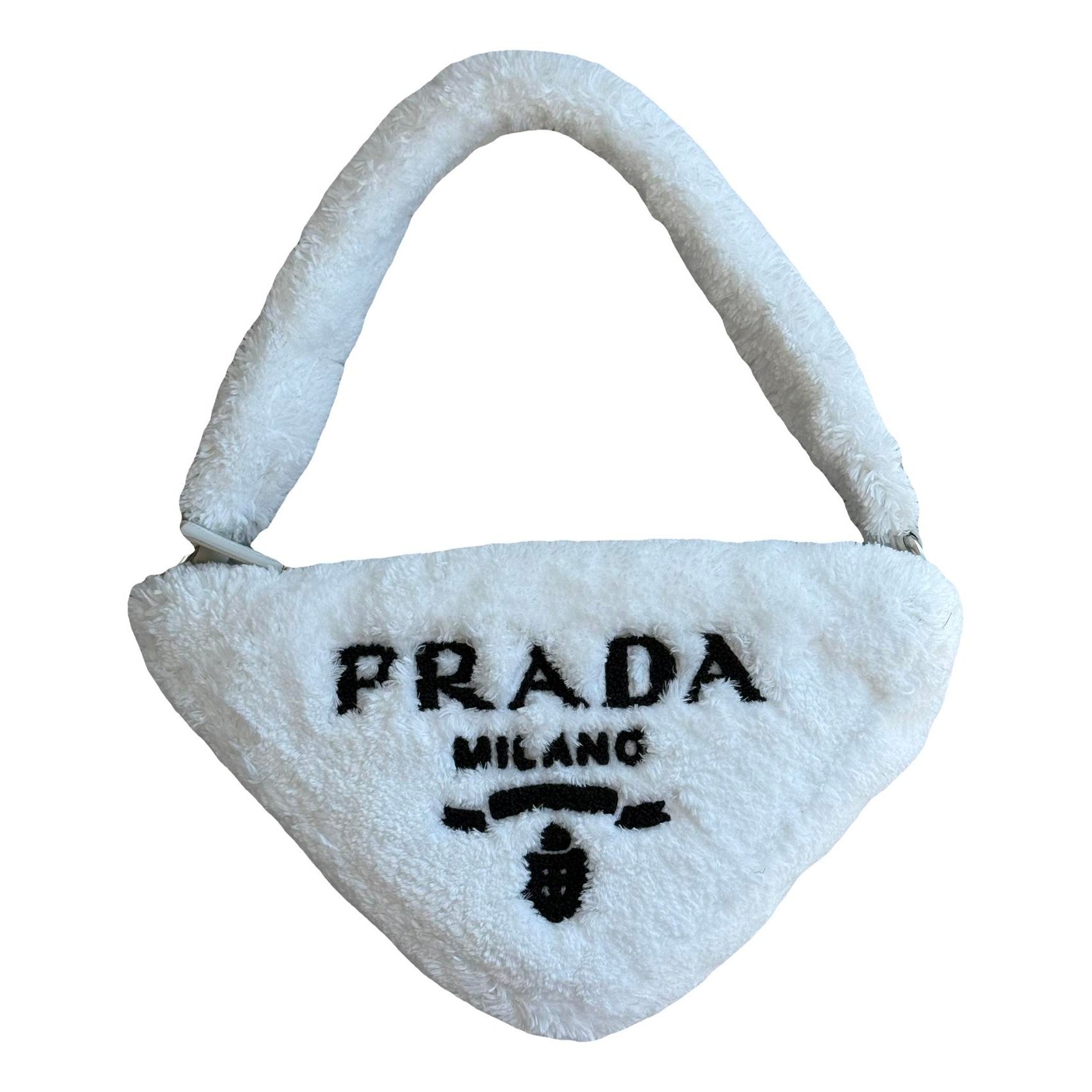 Triangle faux fur handbag