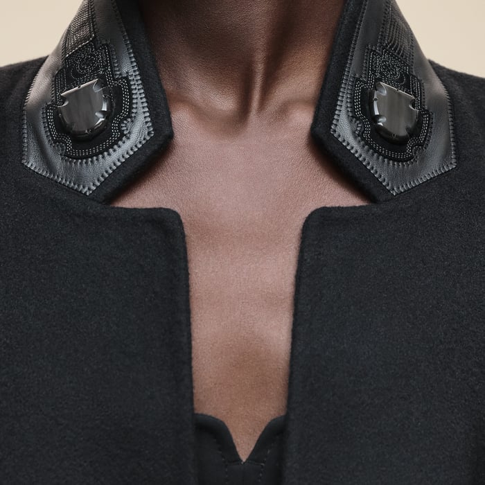 Noir Embroidered Coat