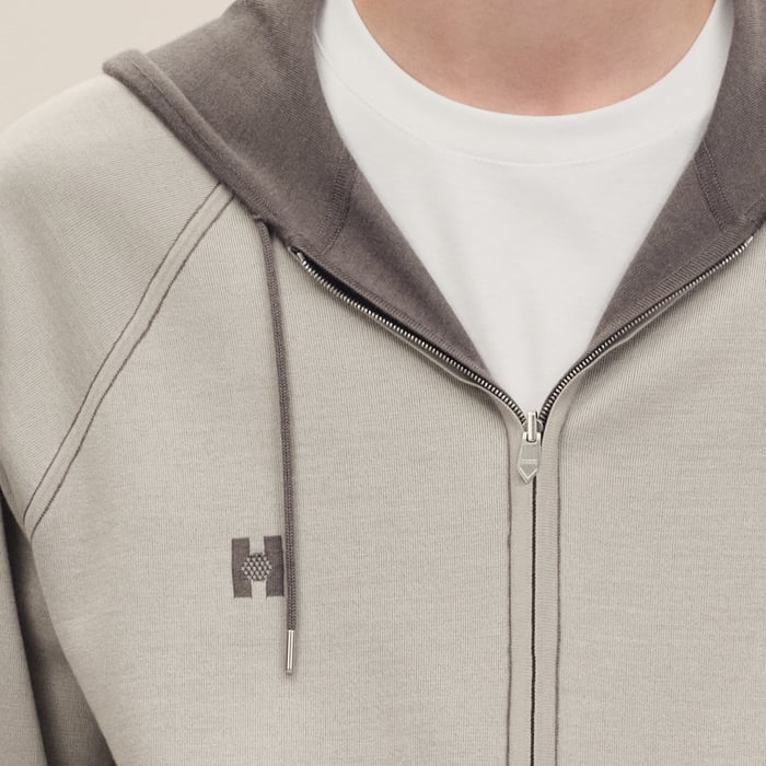 Gris Éléphant "H Golf" Reversible Hooded Jacket