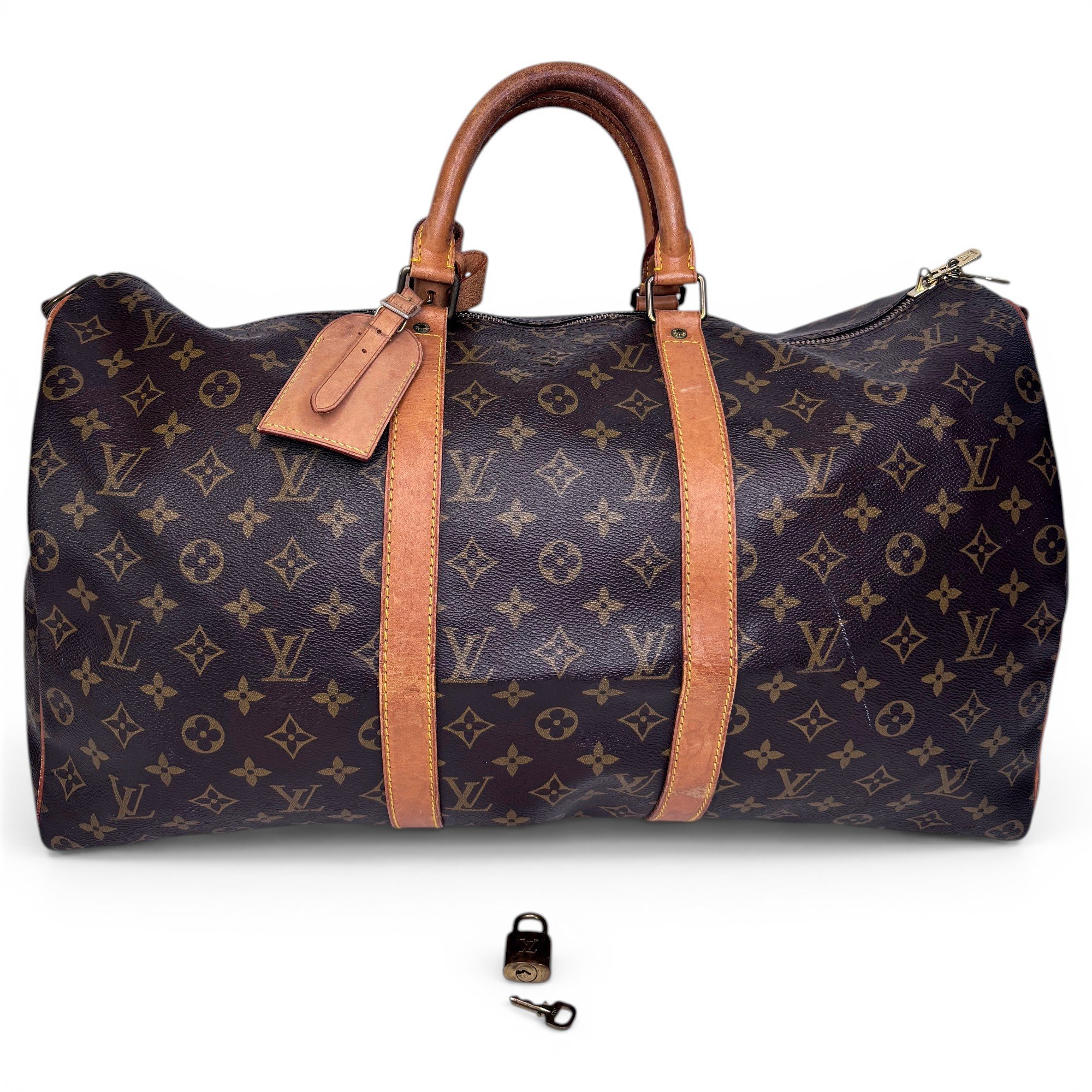 Keepall leather travel bag