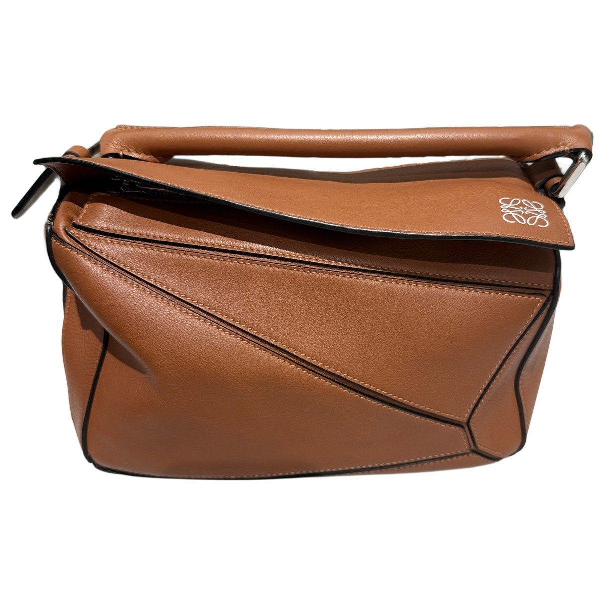 Puzzle leather handbag