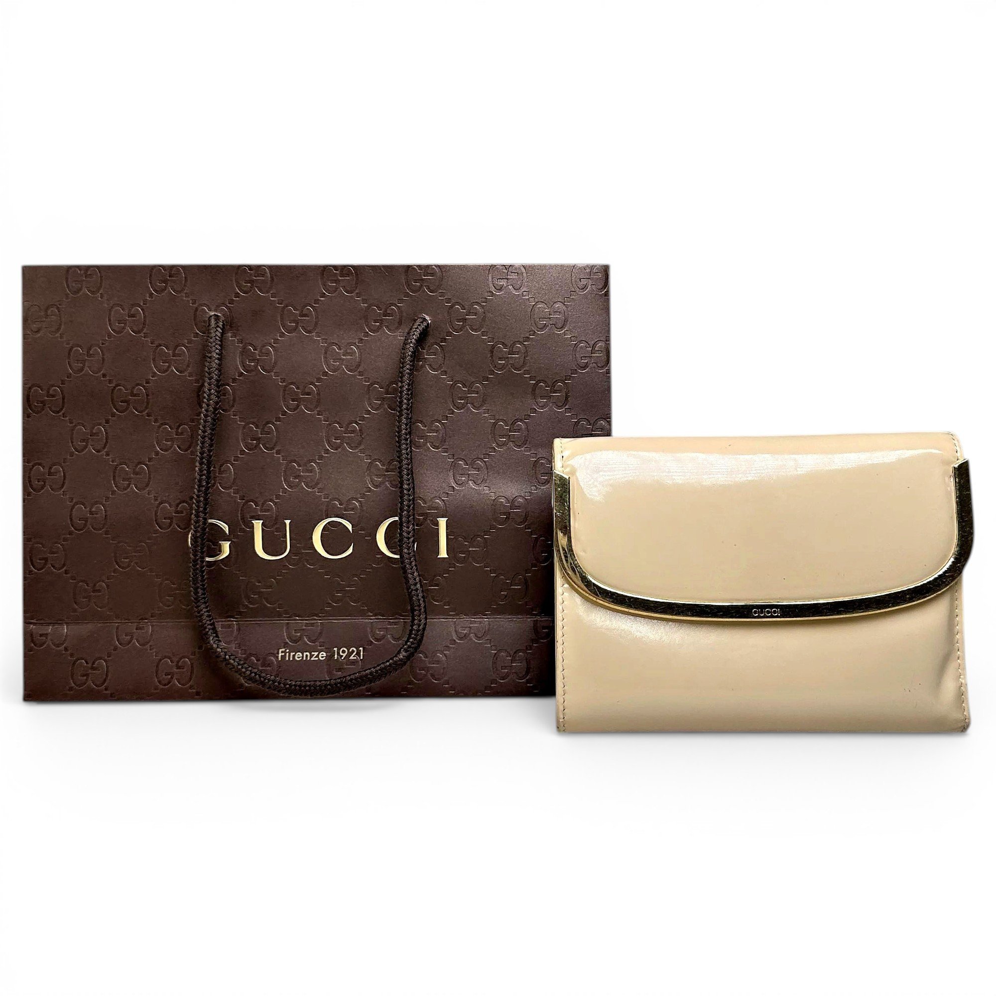 Ophidia patent leather clutch bag