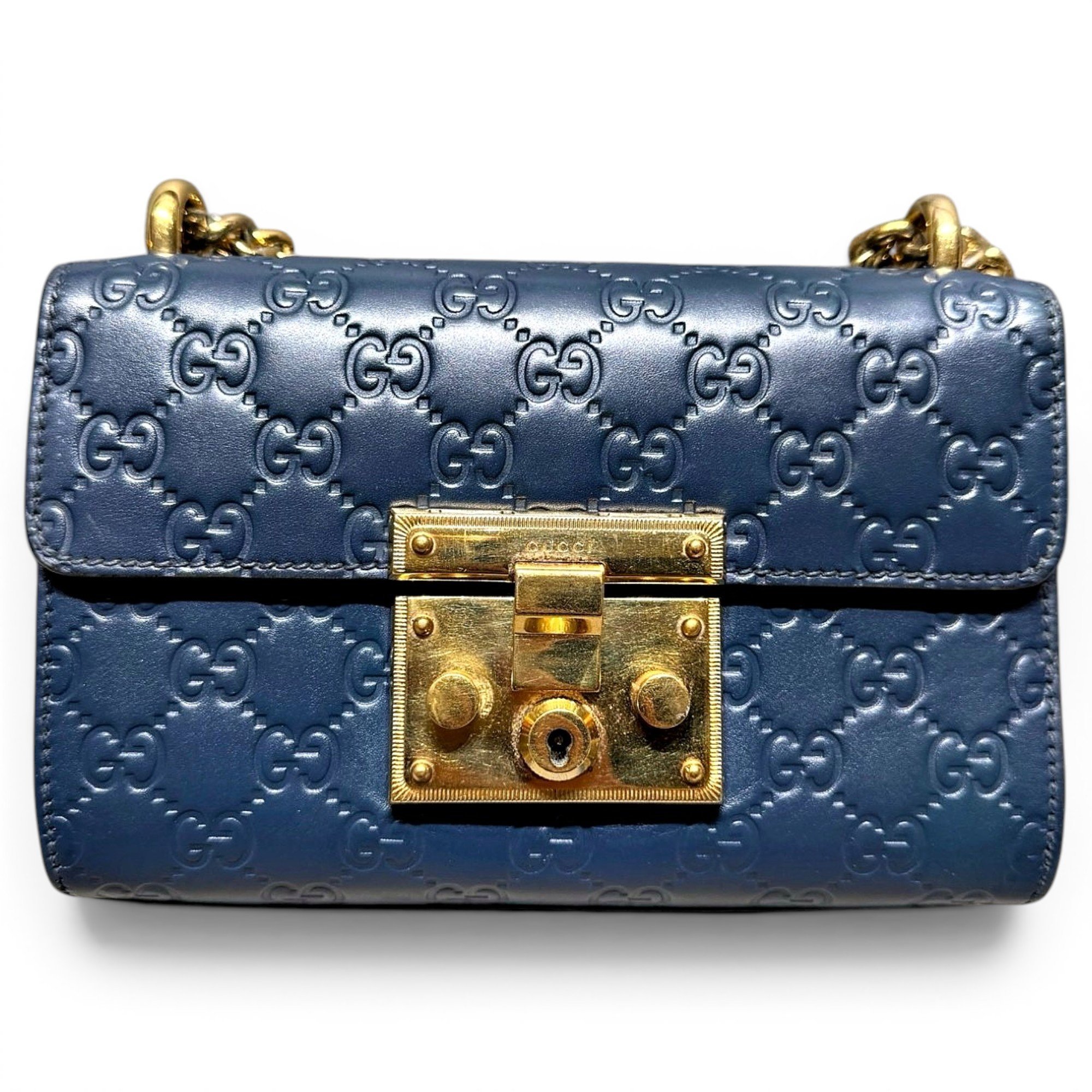 Padlock leather handbag