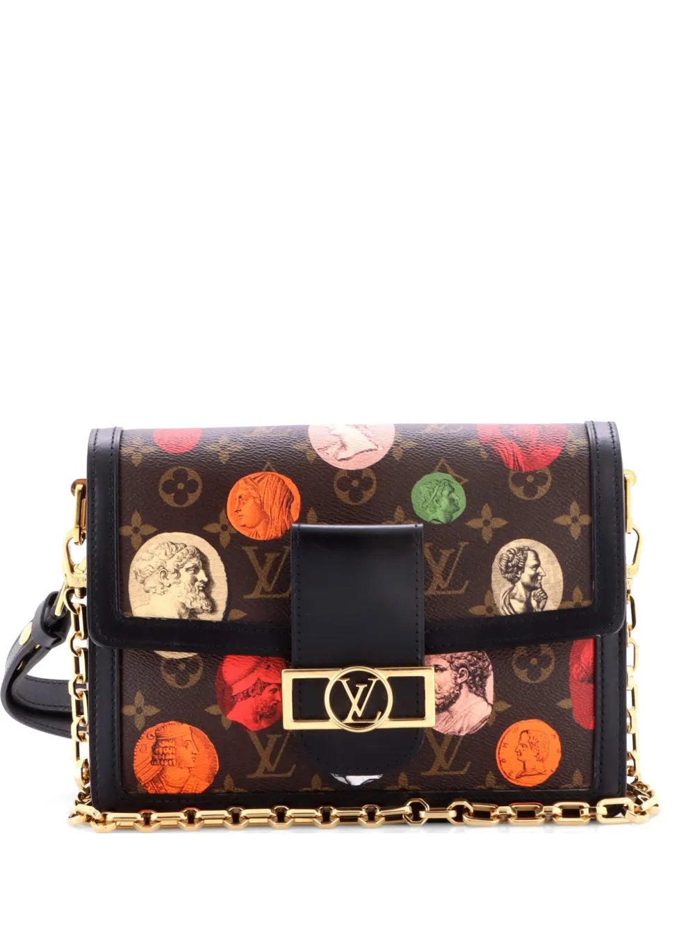 Dauphine Limited Edition Fornasetti Cameo Monogram Canvas MM shoulder bag