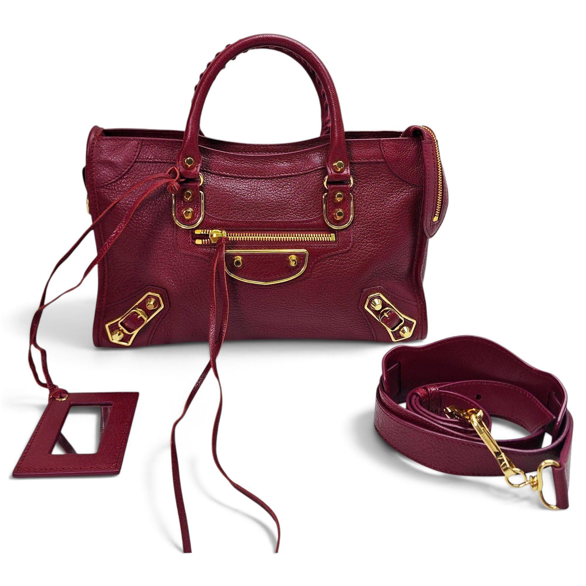 City leather handbag