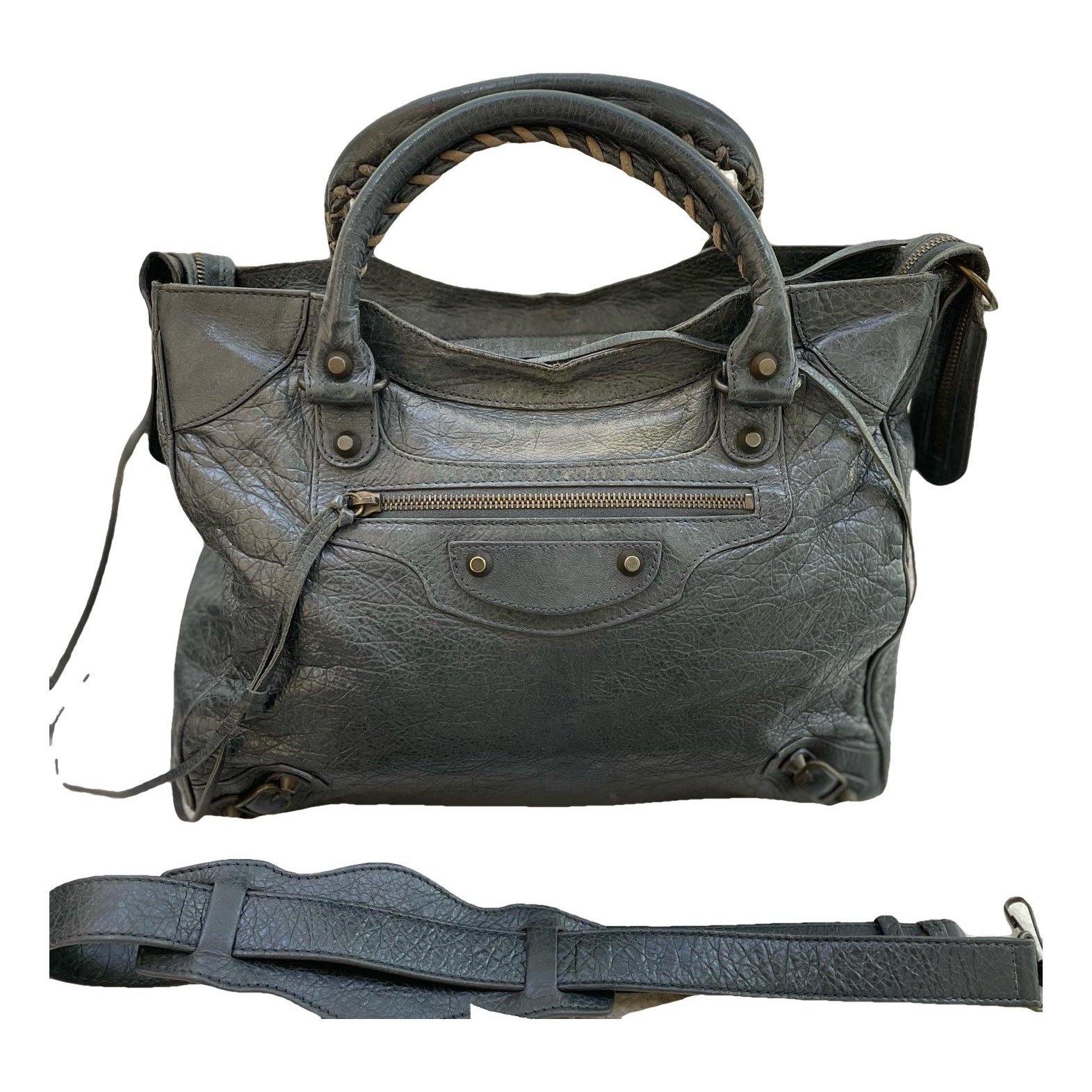 City leather handbag