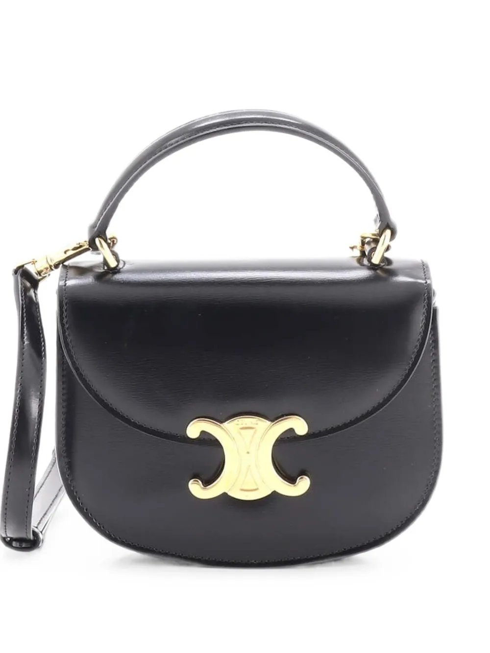 Triomphe Besace Clea Top Handle Flap Bag Leather Mini satchel