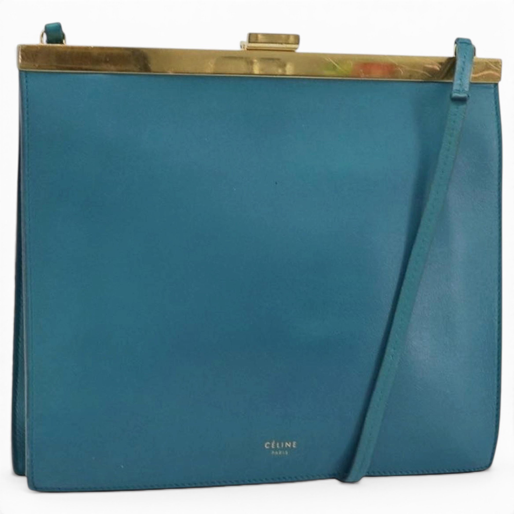 Clasp leather mini bag