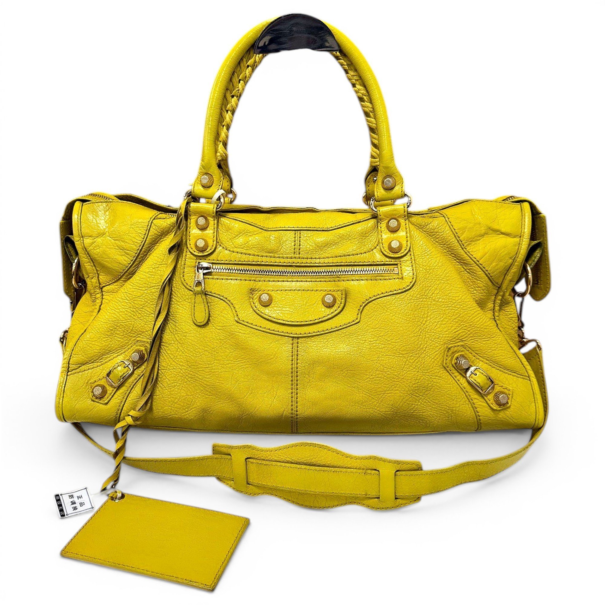City leather handbag