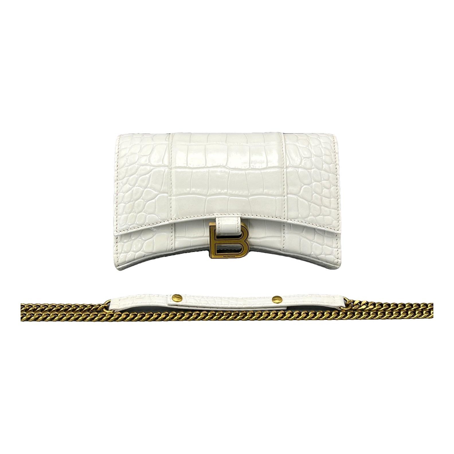 Hourglass leather crossbody bag