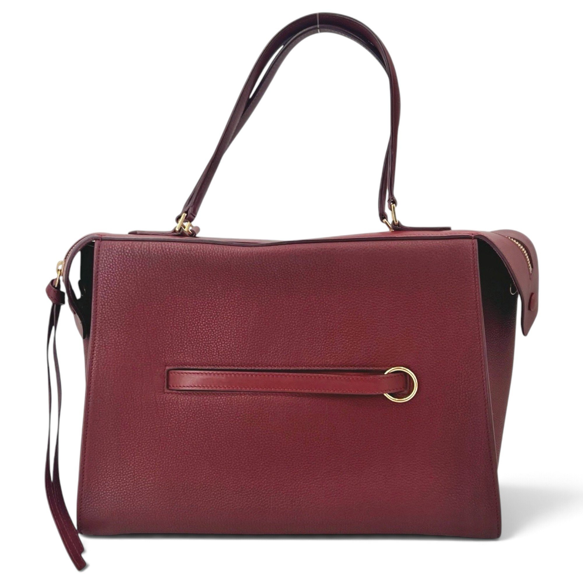 Ring leather handbag