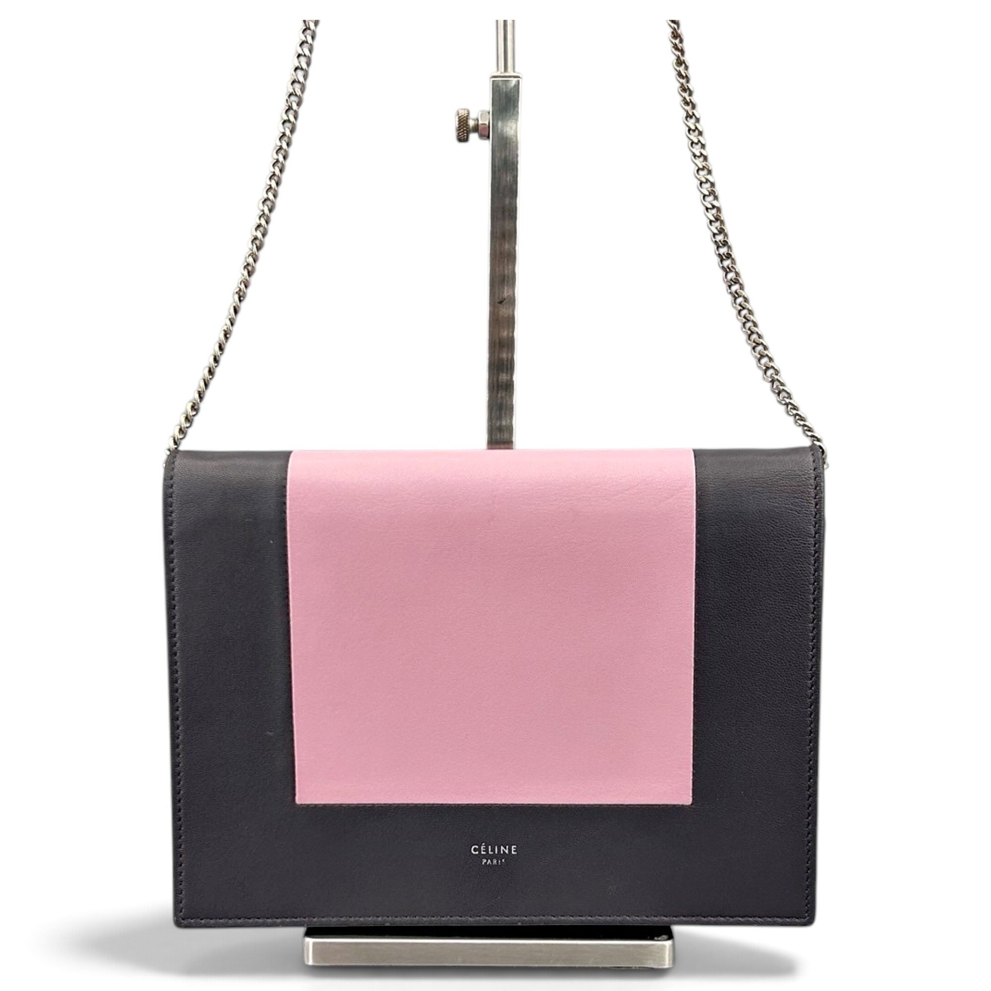 Frame leather handbag
