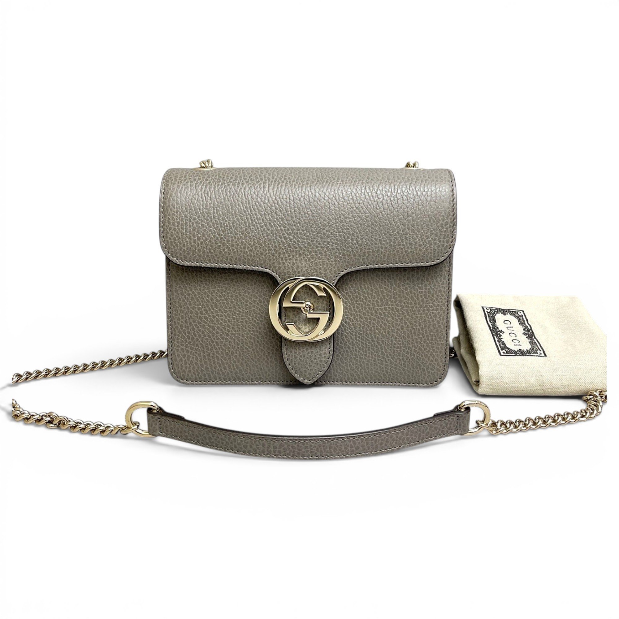 Interlocking leather handbag