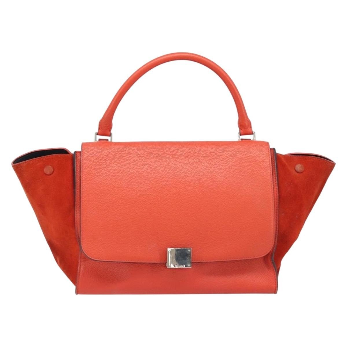 Trapèze leather handbag