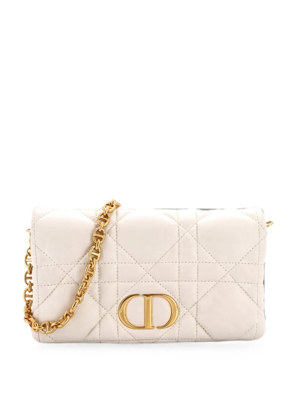 Caro Flap Pouch with Chain Macrocannage Quilt Calfskin Mini crossbody bag