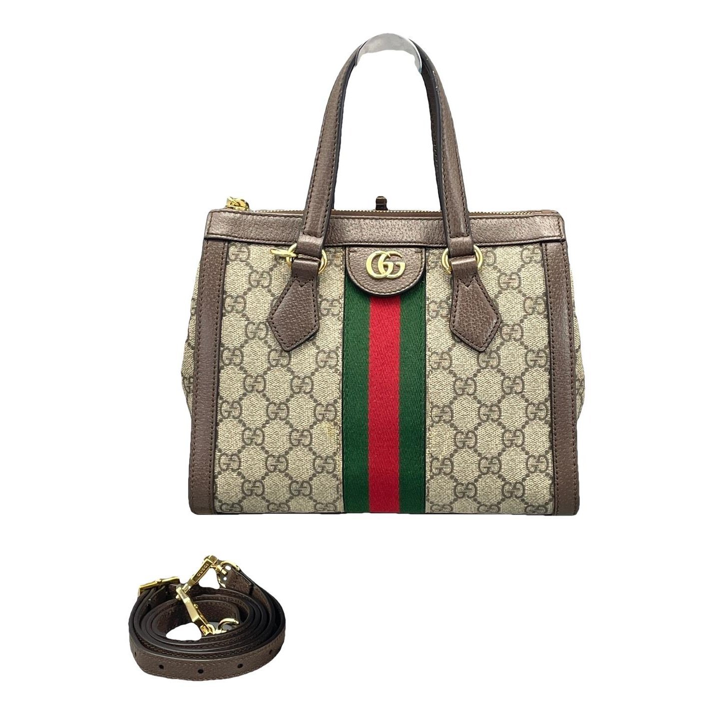 Ophidia Top Handle leather handbag