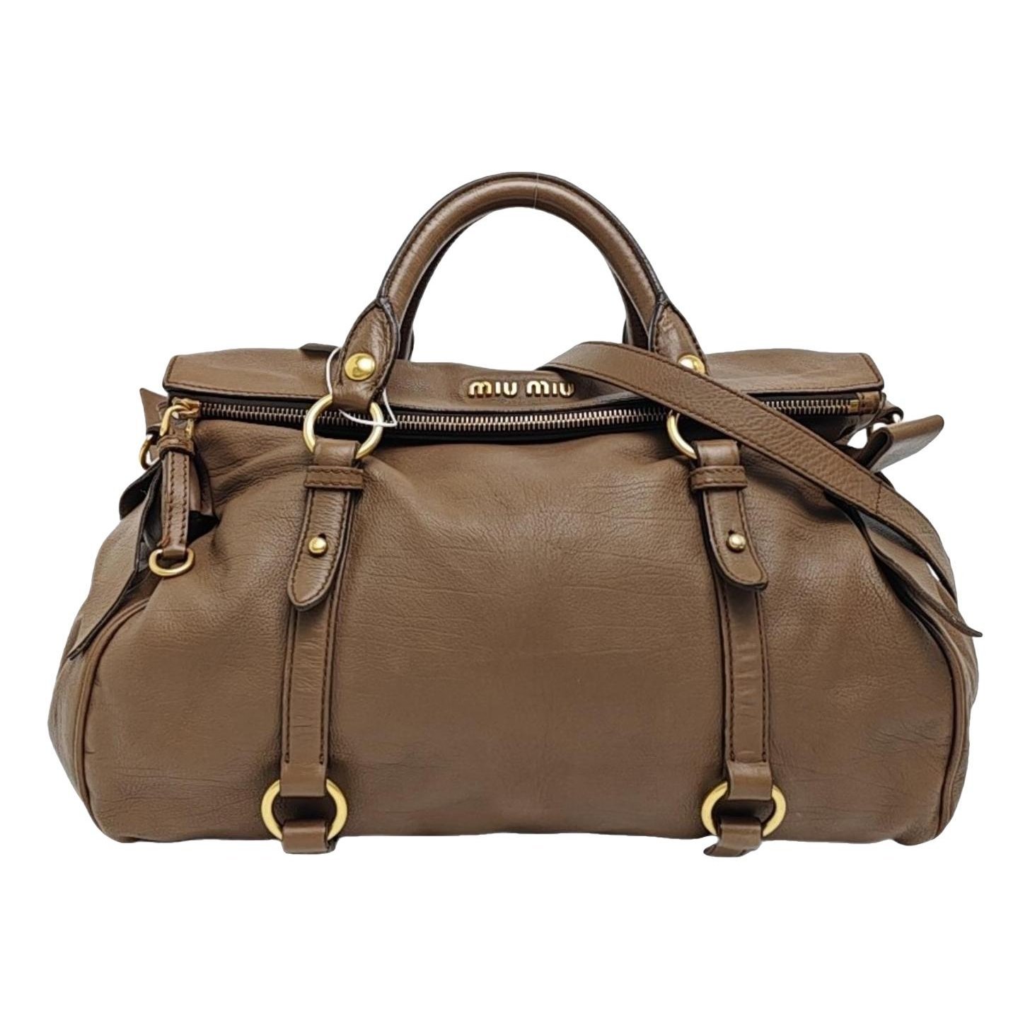 Bow bag leather handbag