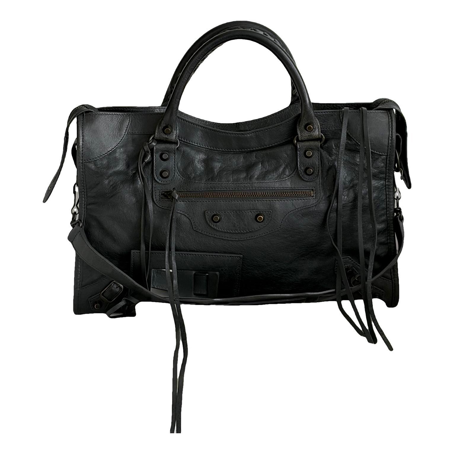 City leather handbag