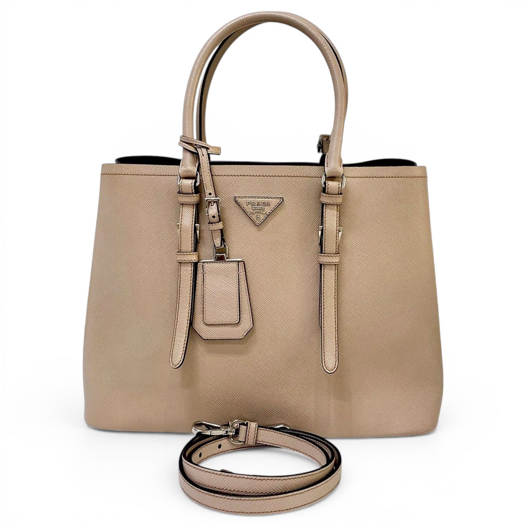 Double leather crossbody bag