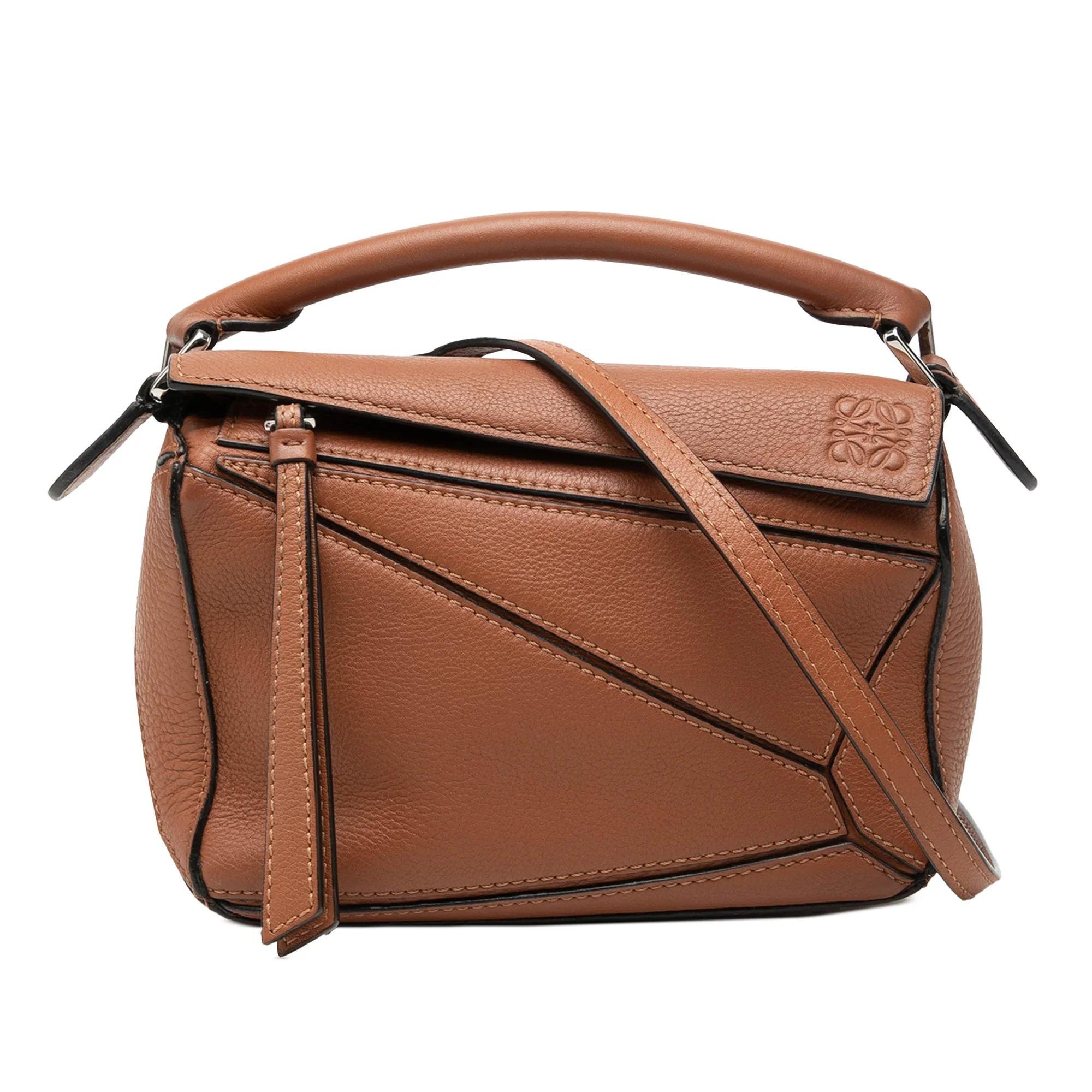Puzzle pony-style calfskin satchel