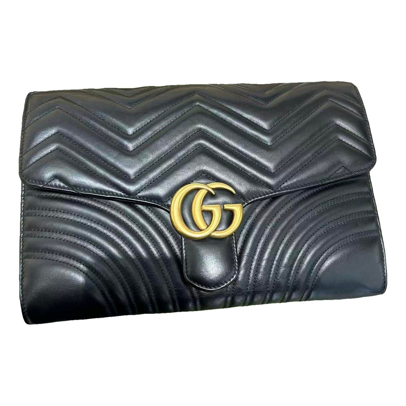 Leather clutch bag