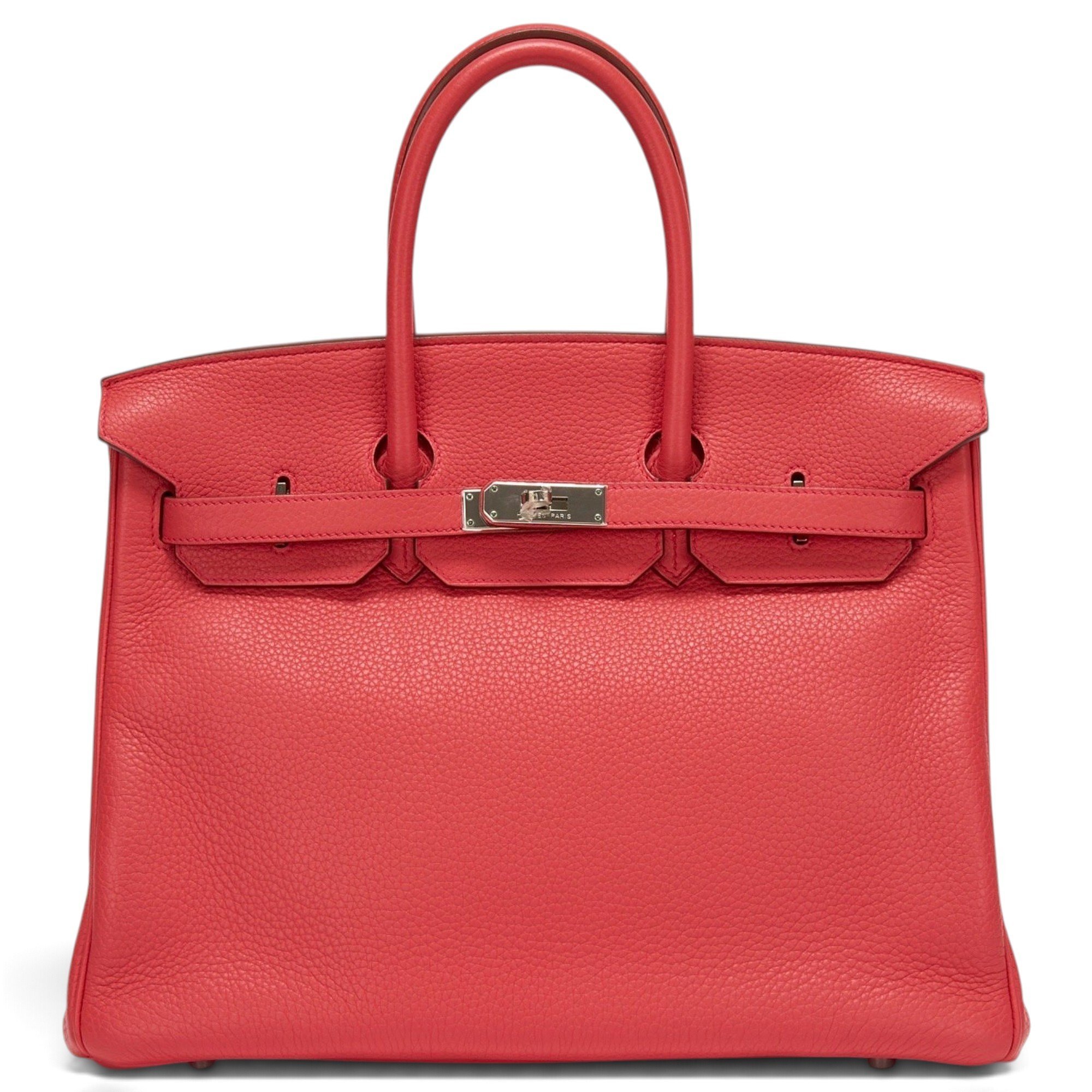 Hermes Birkin 35 Handbag Rouge Pivoine Togo Leather
